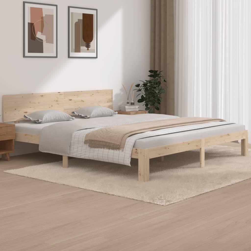 vidaXL Posteľný rám, drevený masív 180x200 cm, Super King