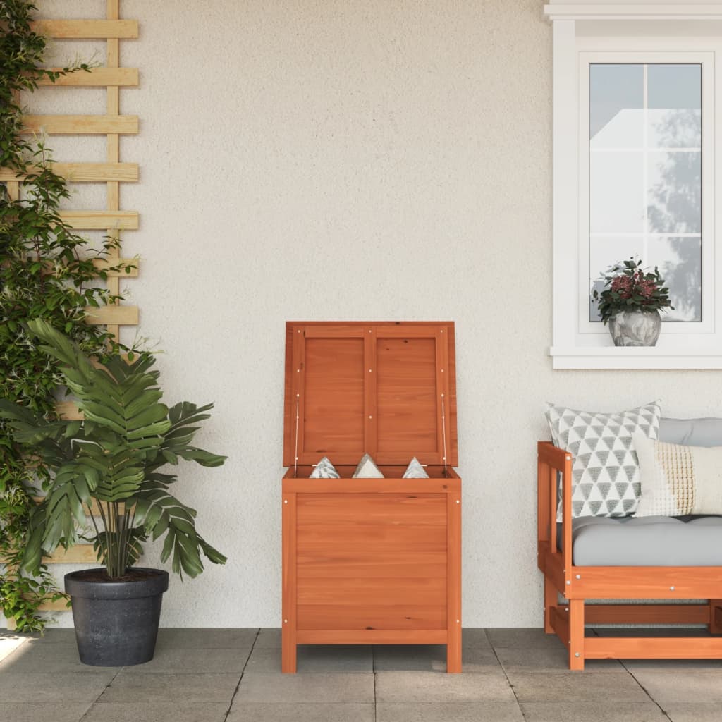 vidaXL Záhradný úložný box hnedý 50x49x56,5 cm jedľový masív