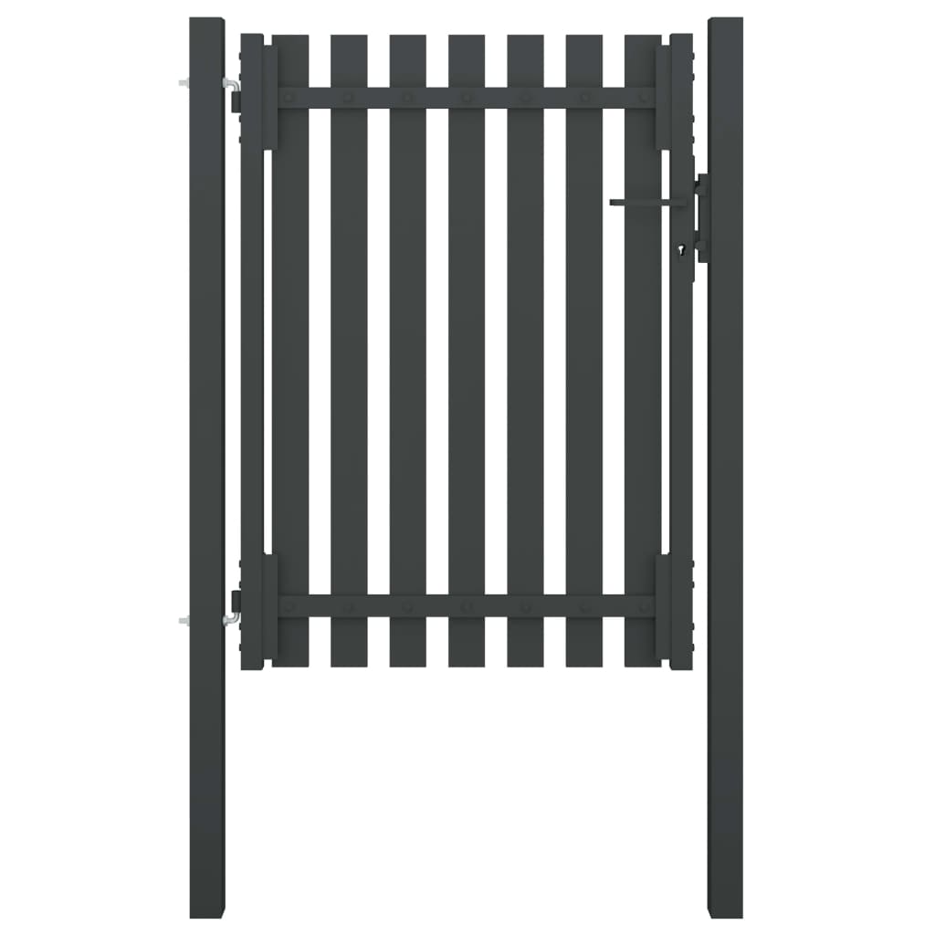 vidaXL Záhradná plotová brána, oceľ 1x1,7 m, antracitová