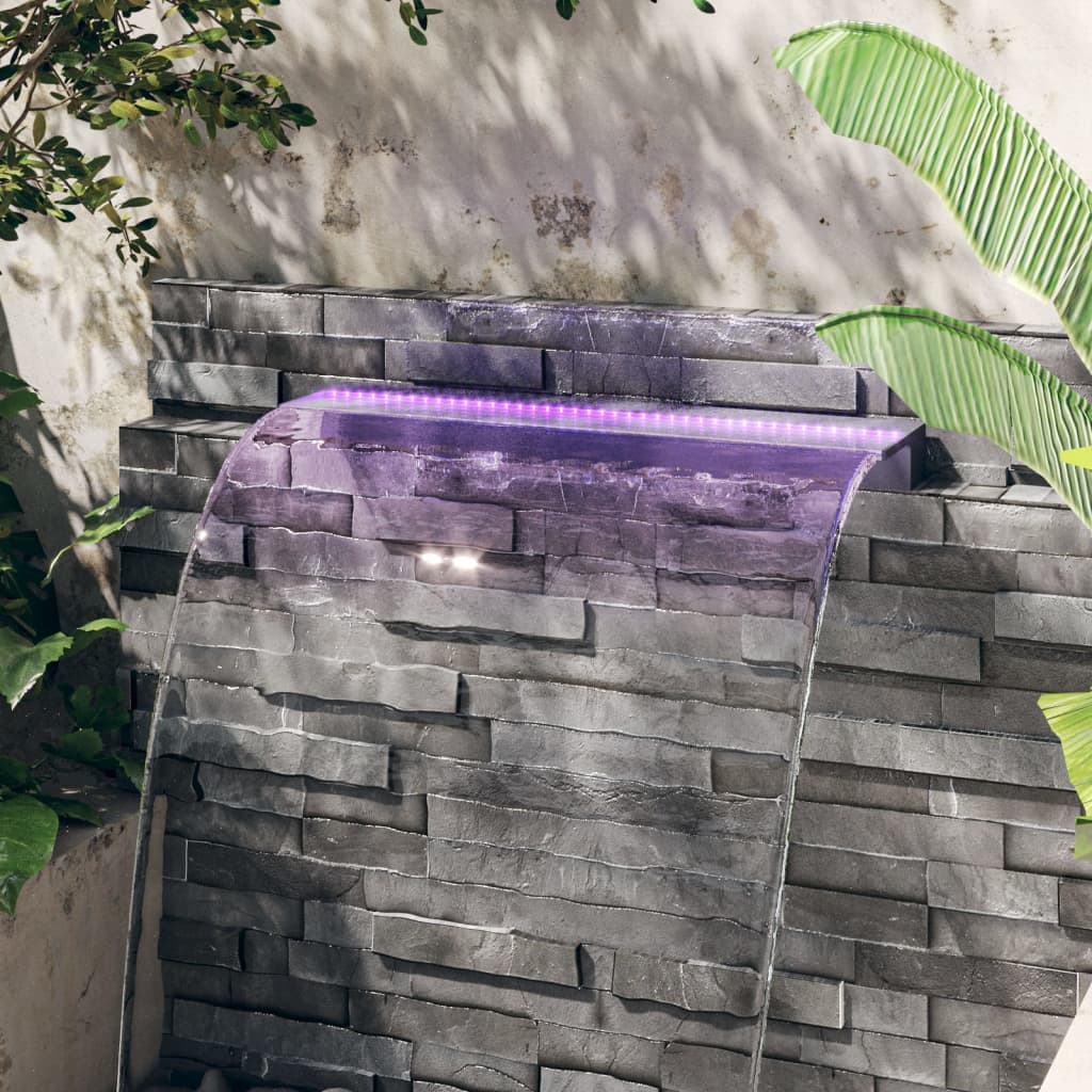 vidaXL Vodopádový prepad s RGB LED diódami akryl 90 cm