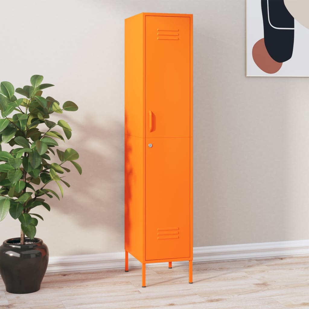 vidaXL Uzamykacia skriňa oranžová 35x46x180 cm oceľová