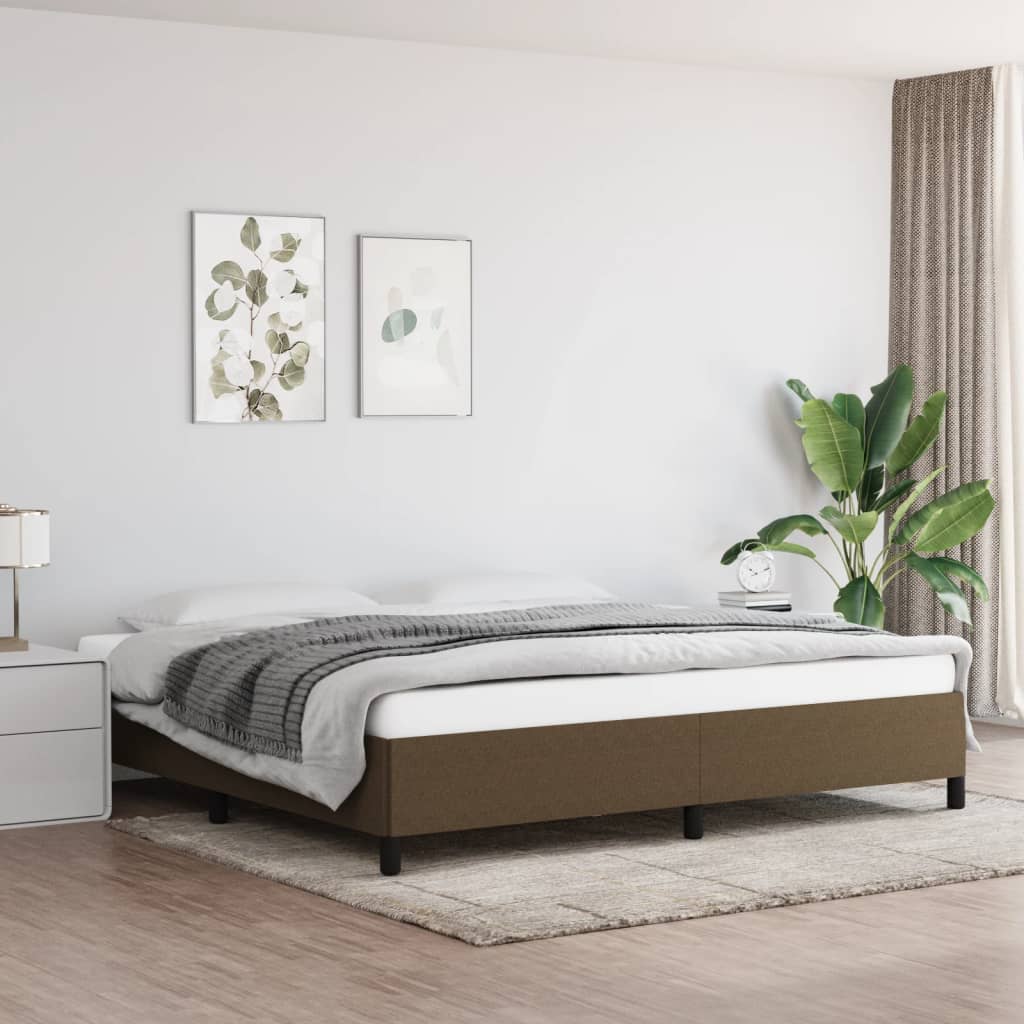 vidaXL Posteľný rám tmavohnedá 200x200 cm látka