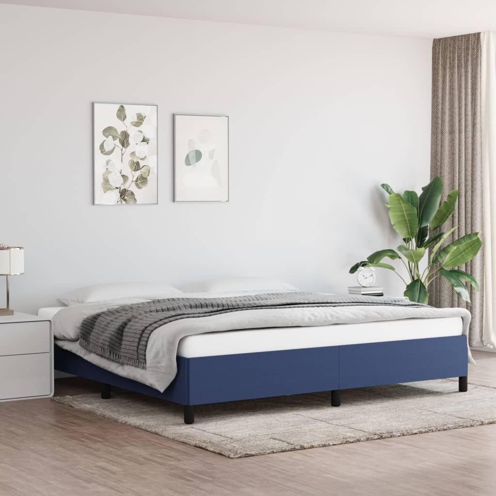 vidaXL Posteľný rám modrý 200x200 cm látka