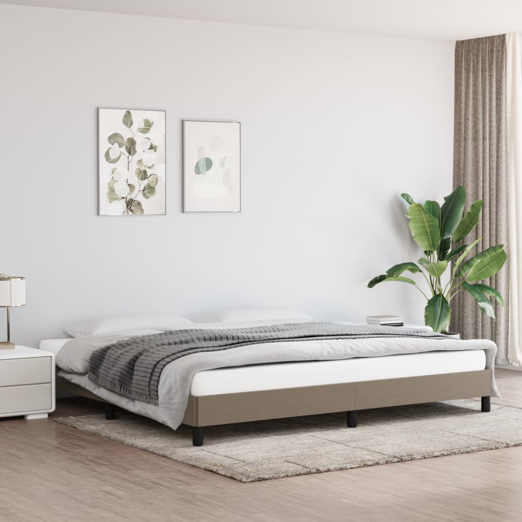 vidaXL Posteľný rám sivohnedý 200x200 cm látka