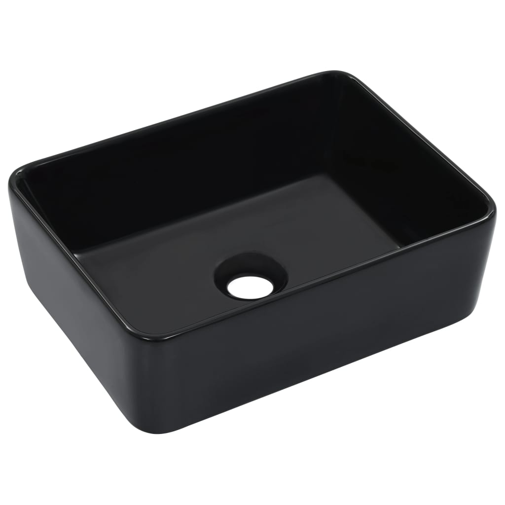 vidaXL Umývadlo čierne 40x30x13 cm keramické