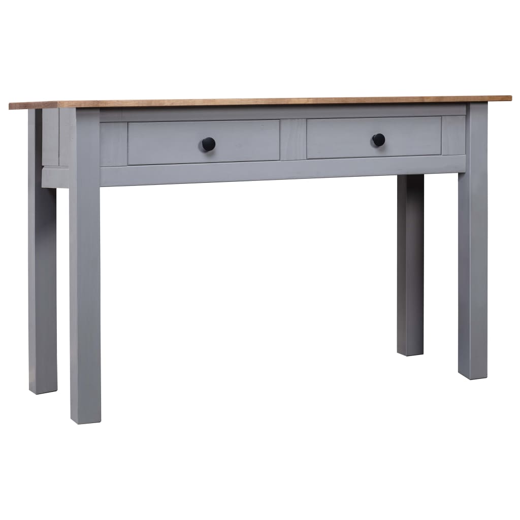 vidaXL Konzolový stôl, sivý 110x40x72cm, borovicový masív Panama Range