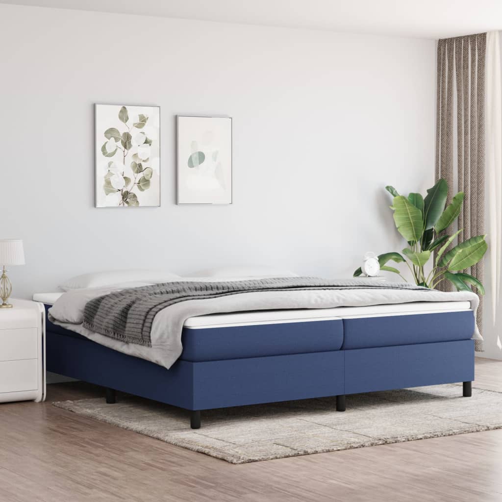 vidaXL Posteľný rám modrý 200x200 cm látka