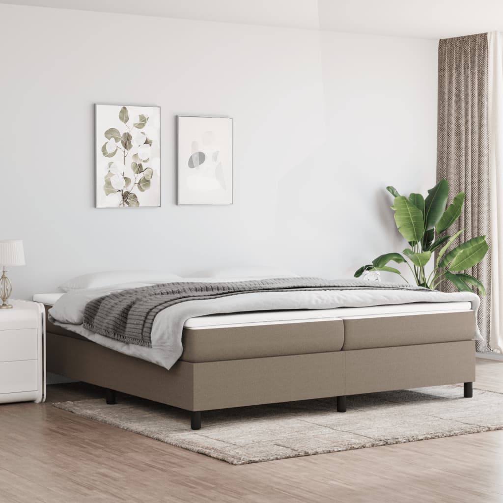 vidaXL Posteľný rám sivohnedý 200x200 cm látka