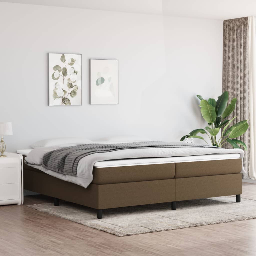 vidaXL Posteľný rám tmavohnedá 200x200 cm látka