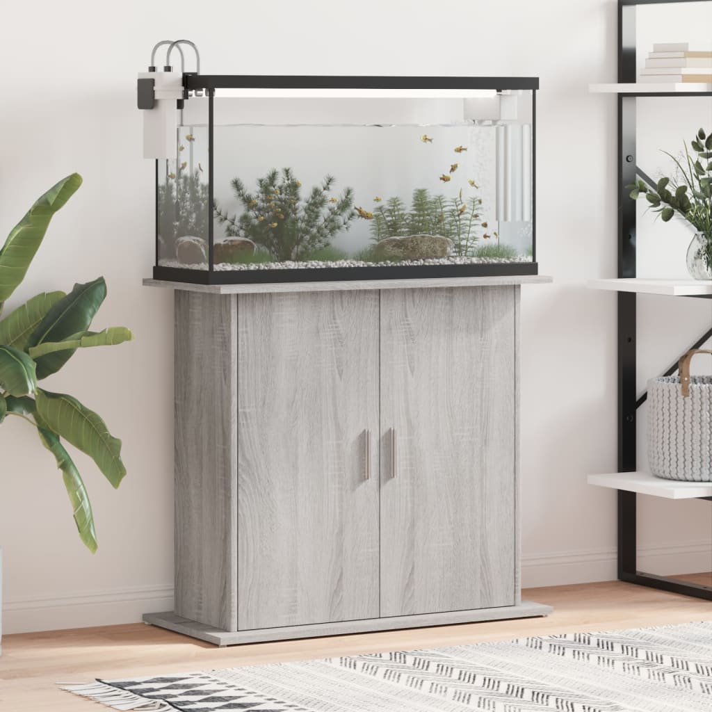 vidaXL Stojan na akvárium sivý sonoma 81x36x73 cm kompozitné drevo