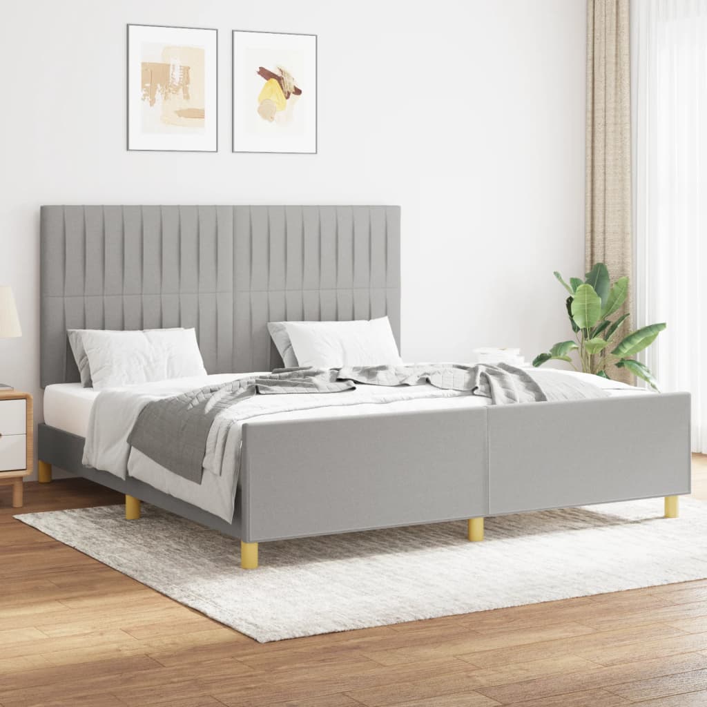 vidaXL Posteľný rám bledosivý 160x200 cm látka