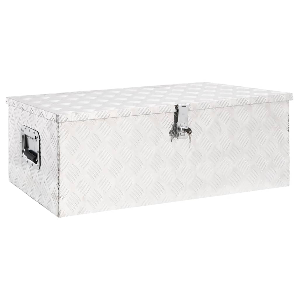vidaXL Úložný box strieborný 90x47x33,5 cm hliník