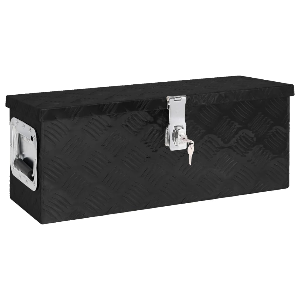 vidaXL Úložný box čierny 60x23,5x23 cm hliník