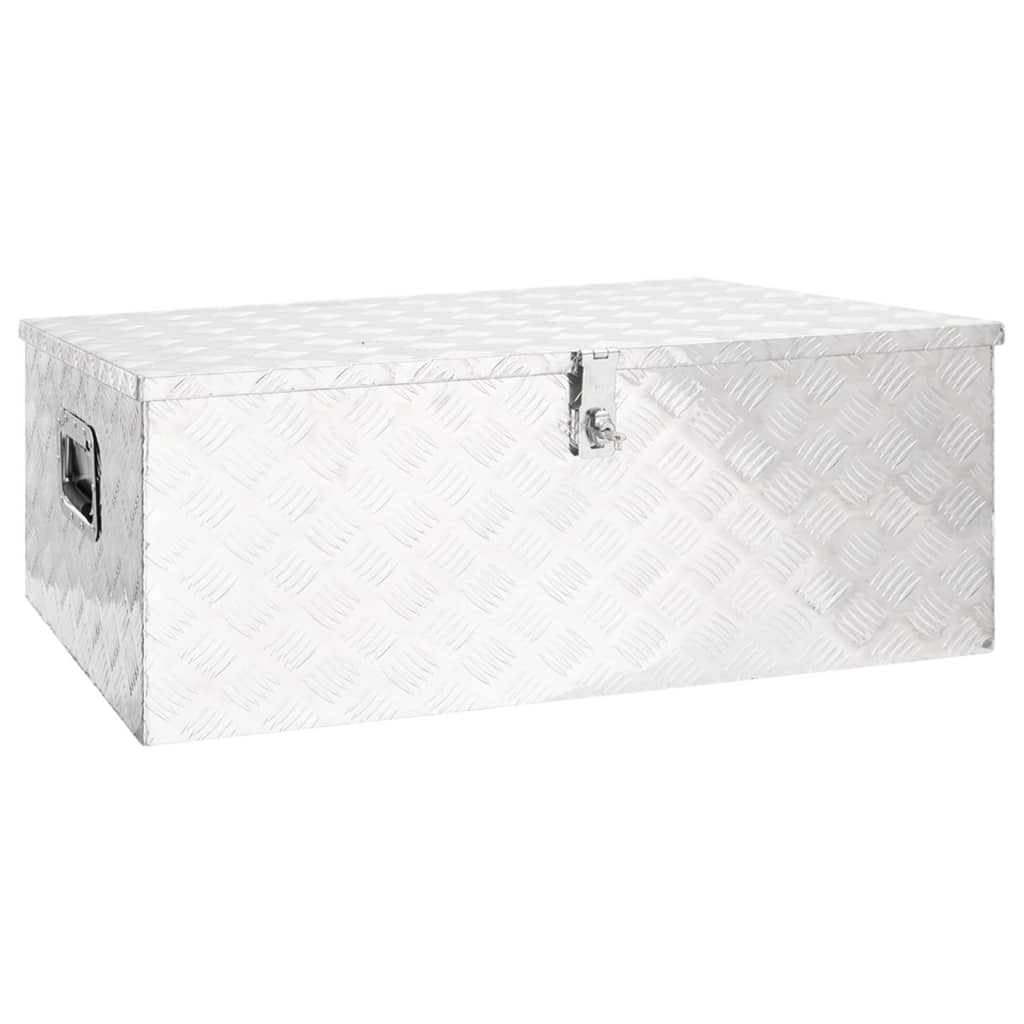 vidaXL Úložný box strieborný 100x55x37 cm hliník