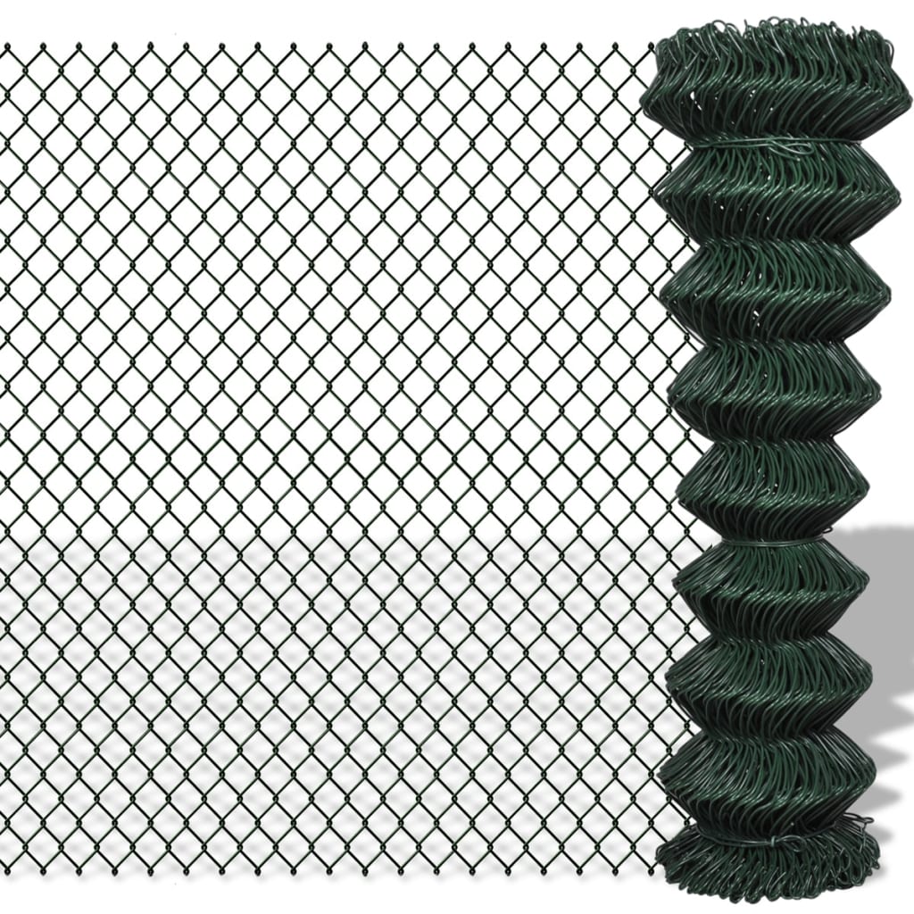 vidaXL Drôtené pletivo, oceľ 1,5x25 m, zelené