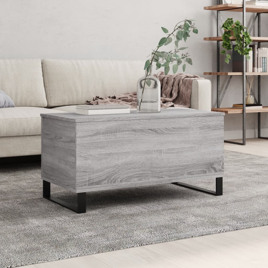 vidaXL Konferenčný stolík sivý sonoma 90x44,5x45 spracované drevo