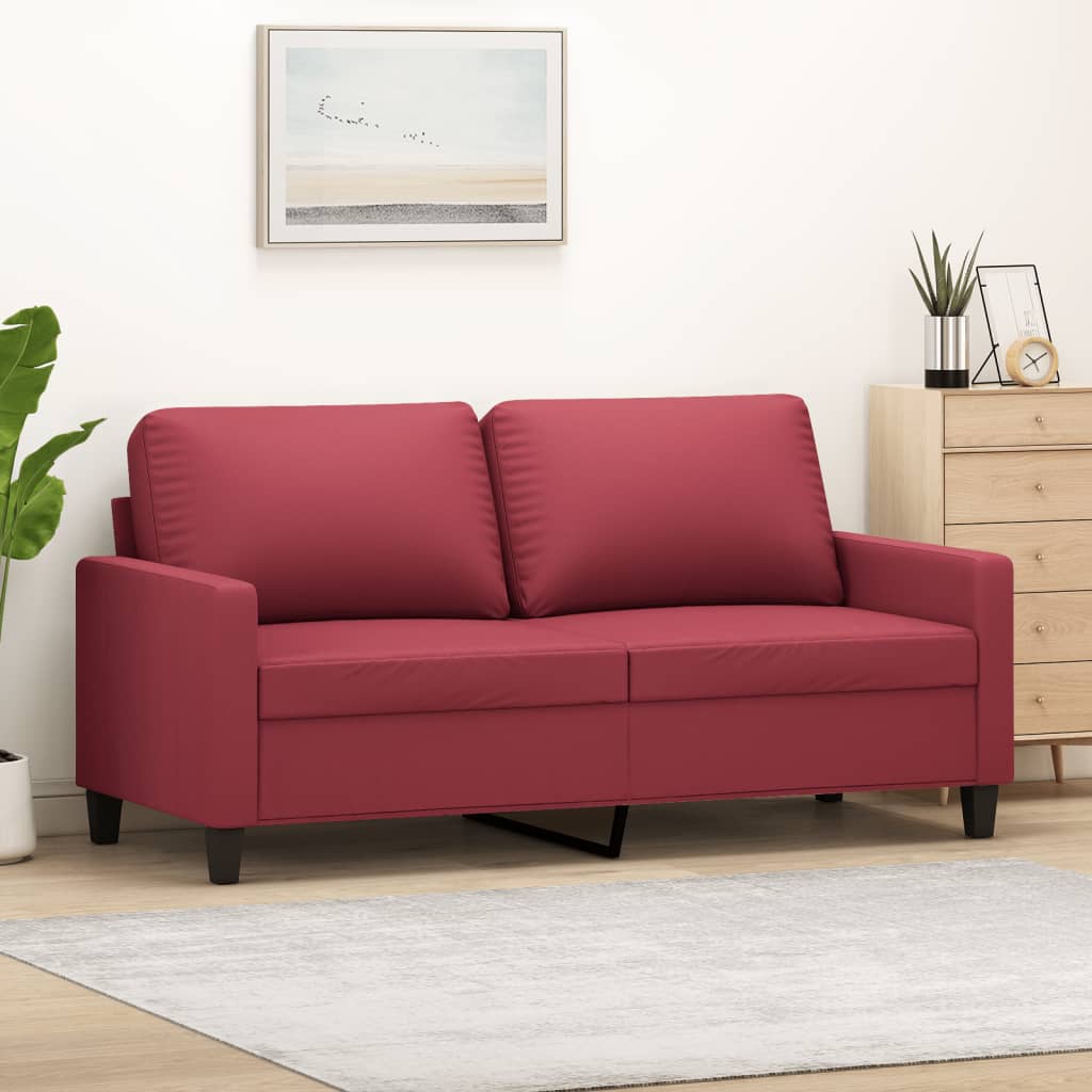 vidaXL 2-miestna pohovka vínovočervená 140 cm umelá koža