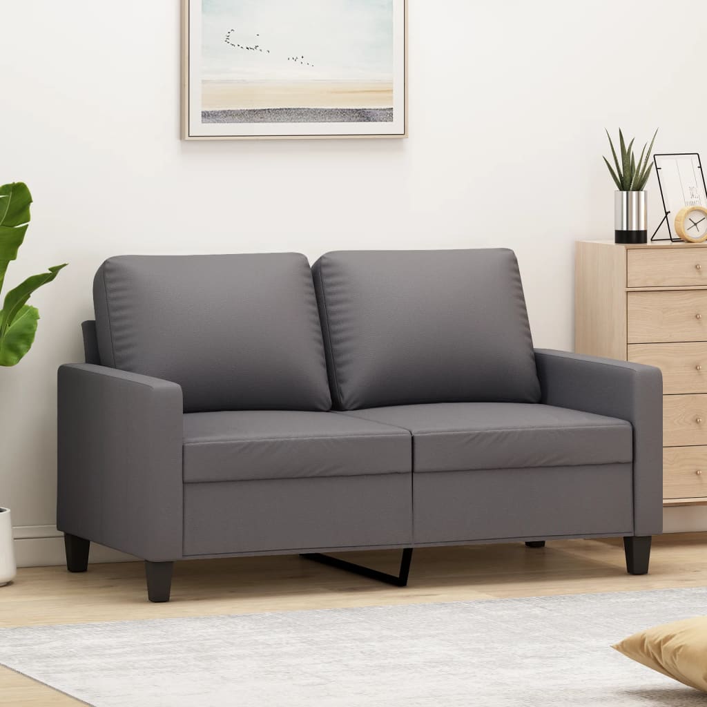 vidaXL 2-miestna pohovka sivá 120 cm umelá koža