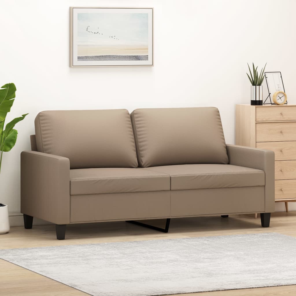 vidaXL 2-miestna pohovka kapučínová 140 cm umelá koža