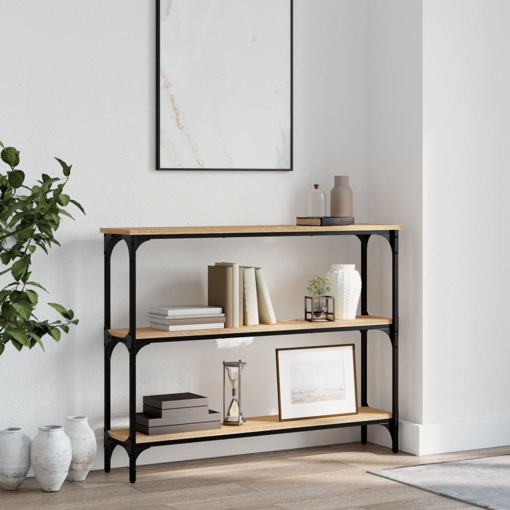 vidaXL Konzolový stolík dub sonoma 100x22,5x75 cm kompozitné drevo
