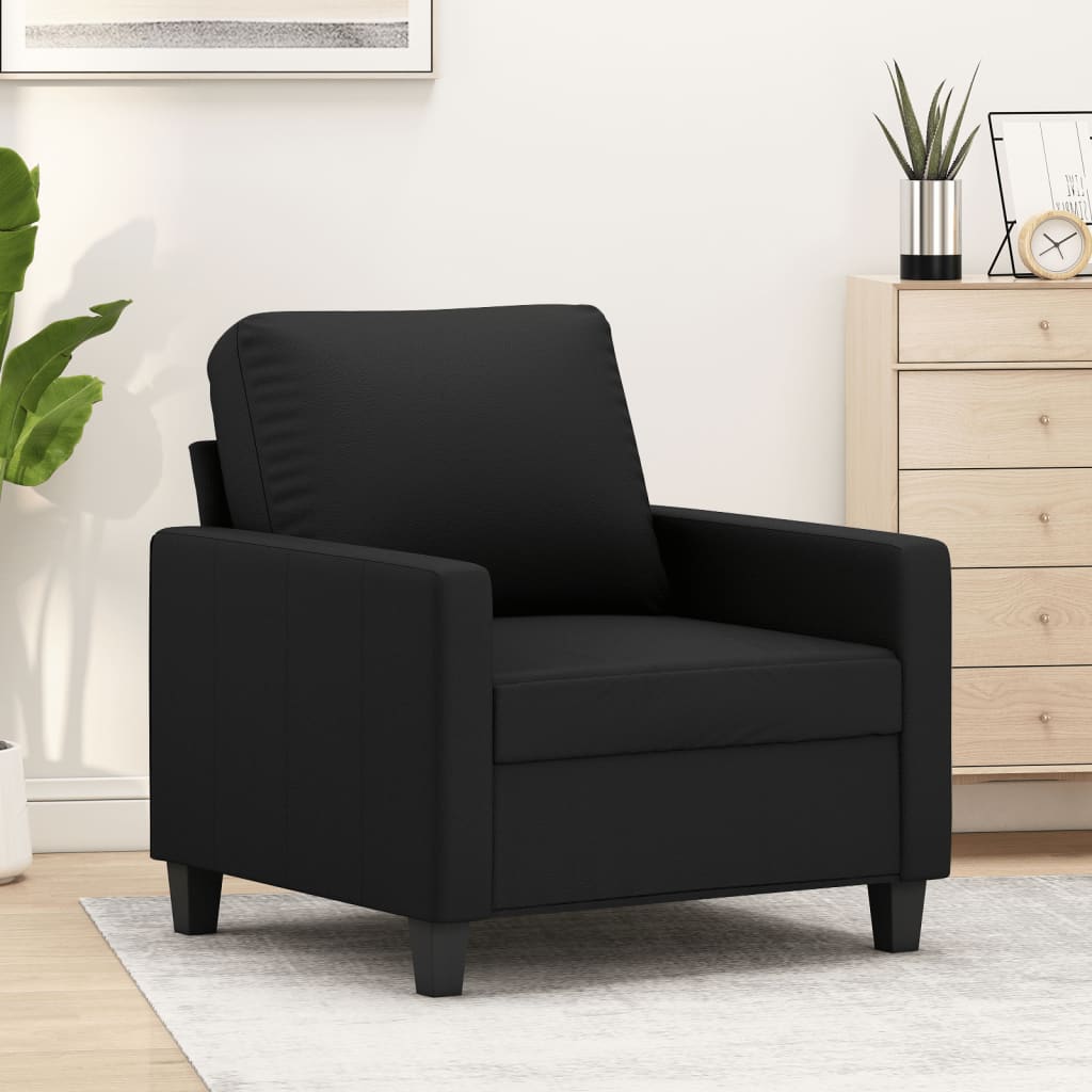 vidaXL Kreslo čierne 60 cm umelá koža