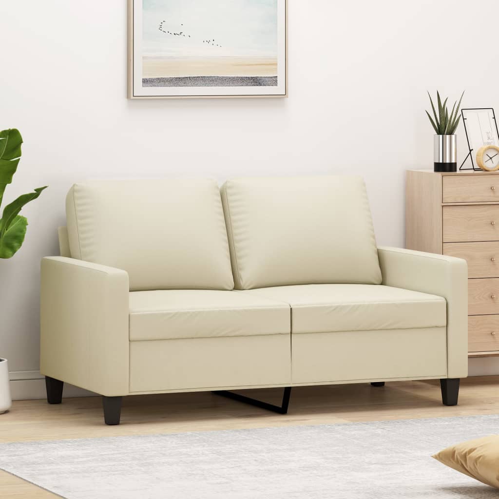 vidaXL 2-miestna pohovka krémová 120 cm umelá koža