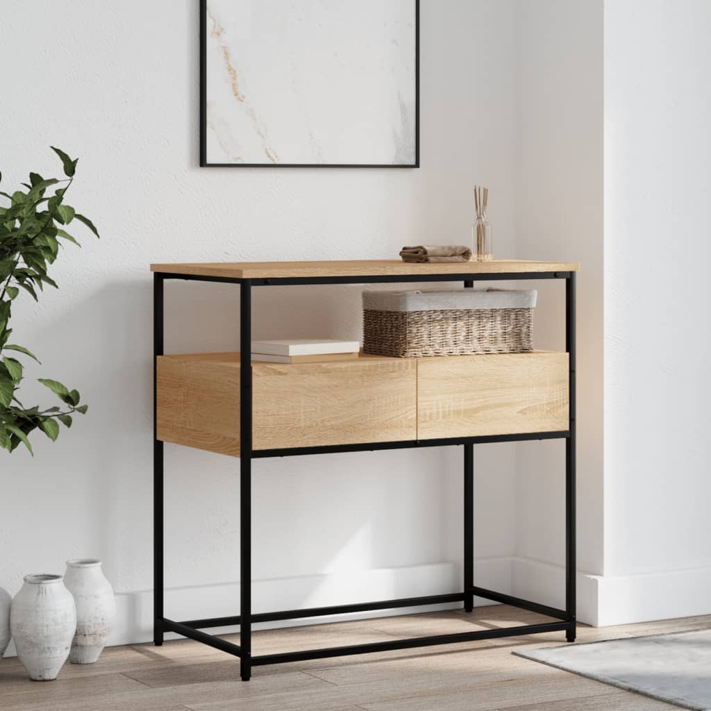 vidaXL Konzolový stolík dub sonoma 75x40x75 cm kompozitné drevo