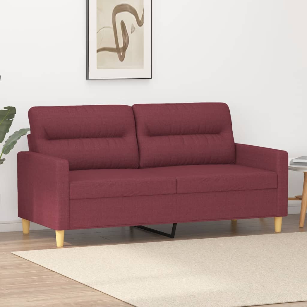 vidaXL 2-miestna pohovka vínovo-červená 140 cm látka