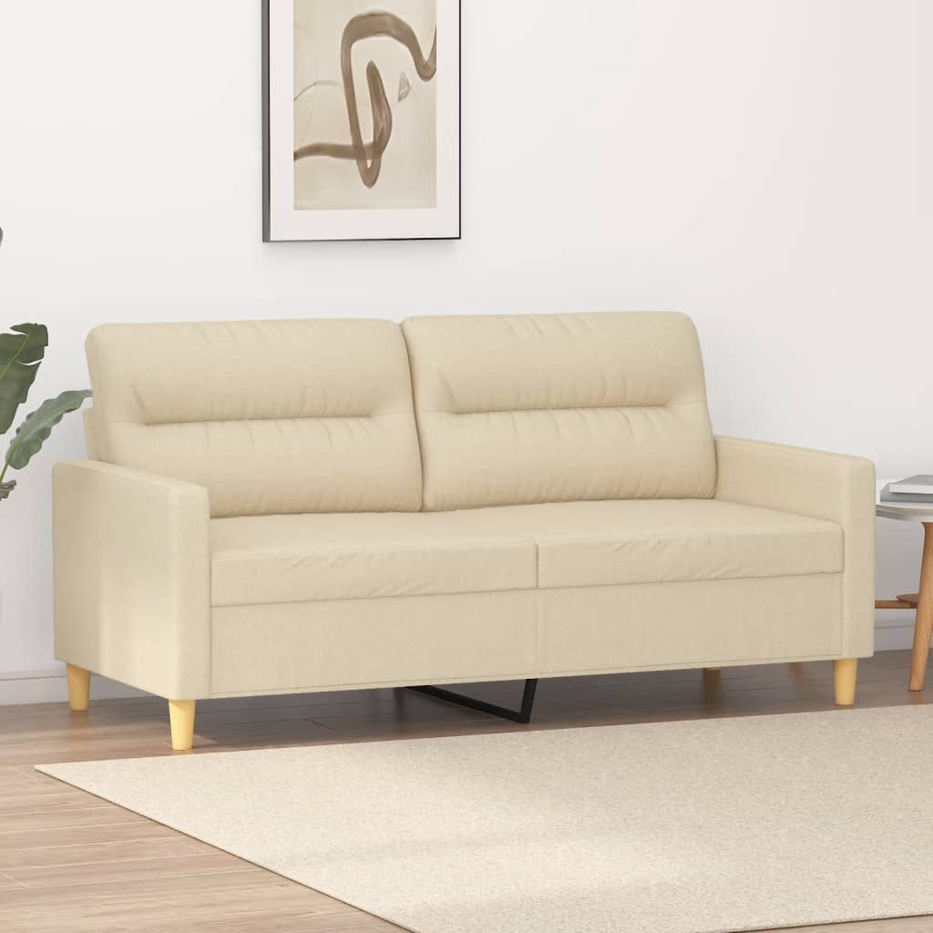 vidaXL 2-miestna pohovka krémová 140 cm látka