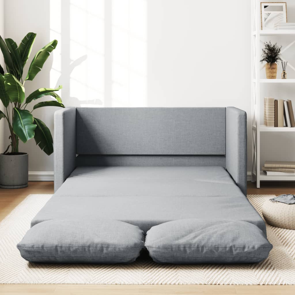 vidaXL Podlahová rozkladacia pohovka 2v1 svetlosivá 112x174x55cm látka