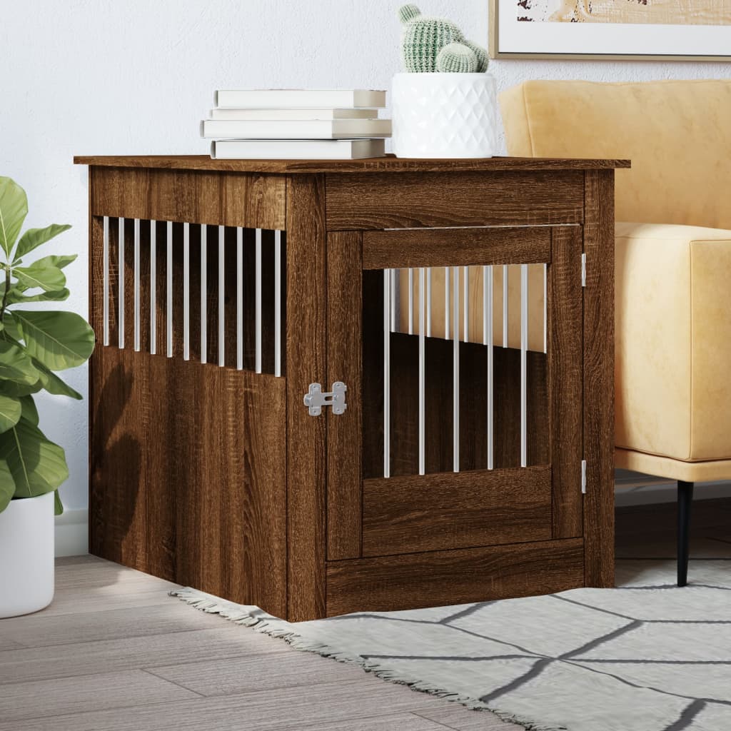 vidaXL Nábytková prepravka pre psa hnedý dub 64,5x80x71 cm komp. drevo