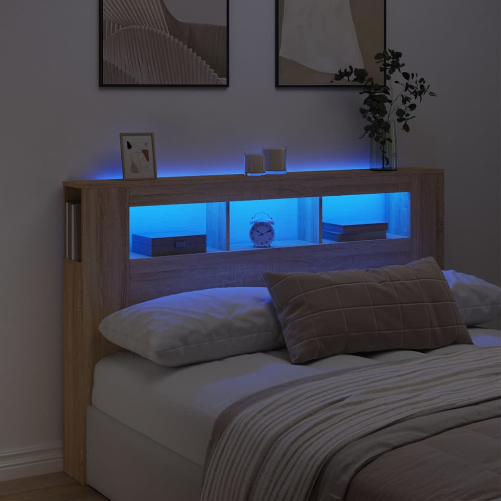 vidaXL Čelo s LED dub sonoma 160x18,5x103,5 cm kompozitné drevo