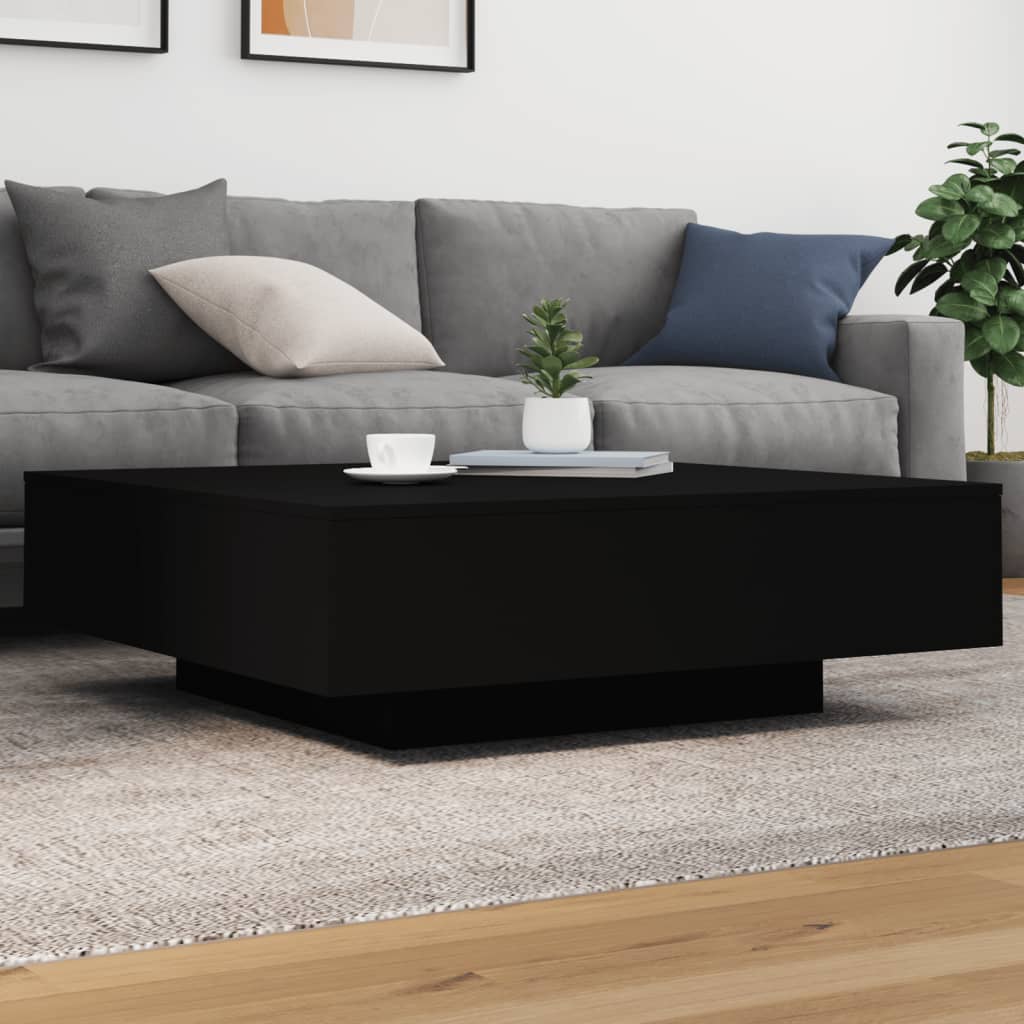 vidaXL Konferenčný stolík s LED svetlami čierny 100x100x31 cm