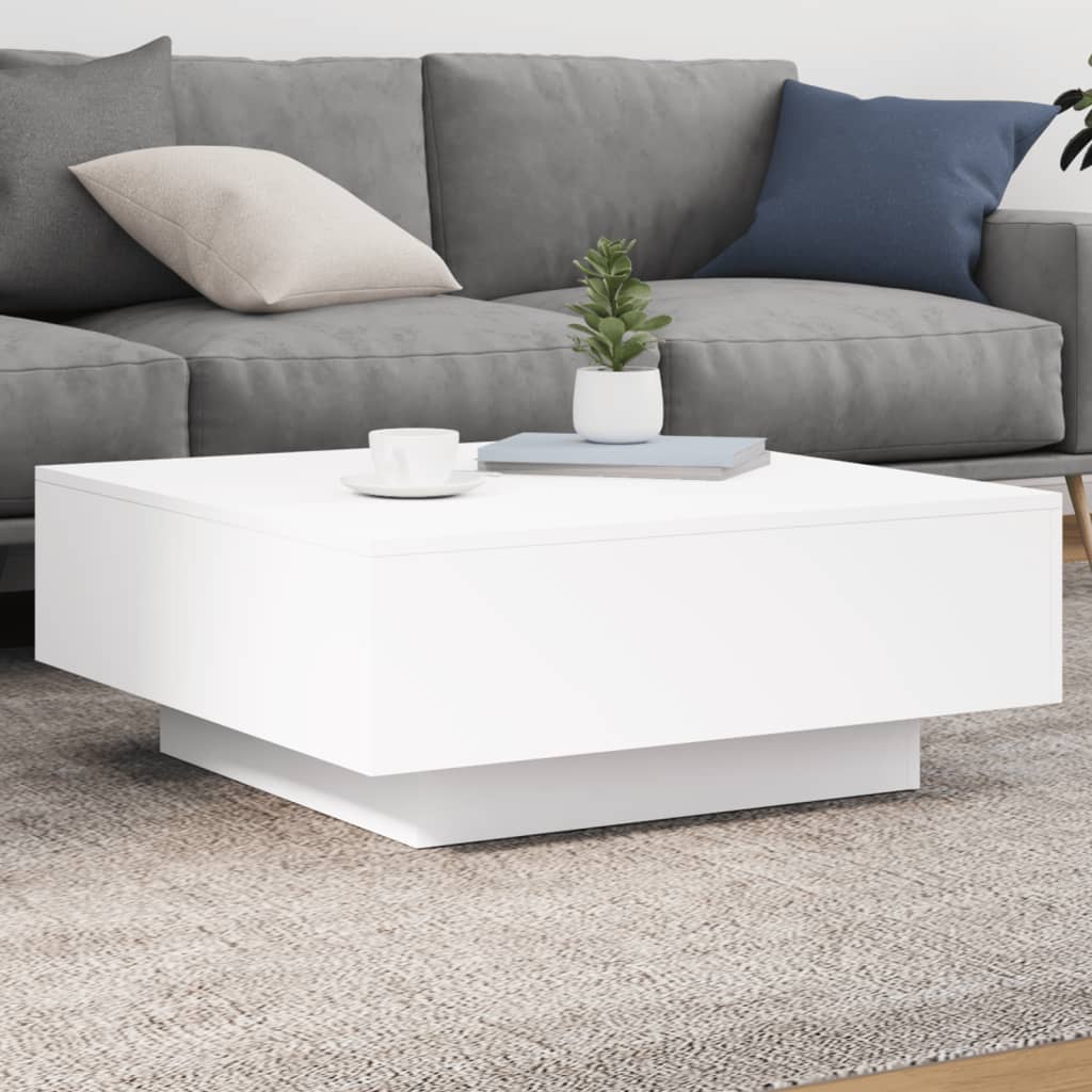 vidaXL Konferenčný stolík biely 80x80x31cm drevotrieska