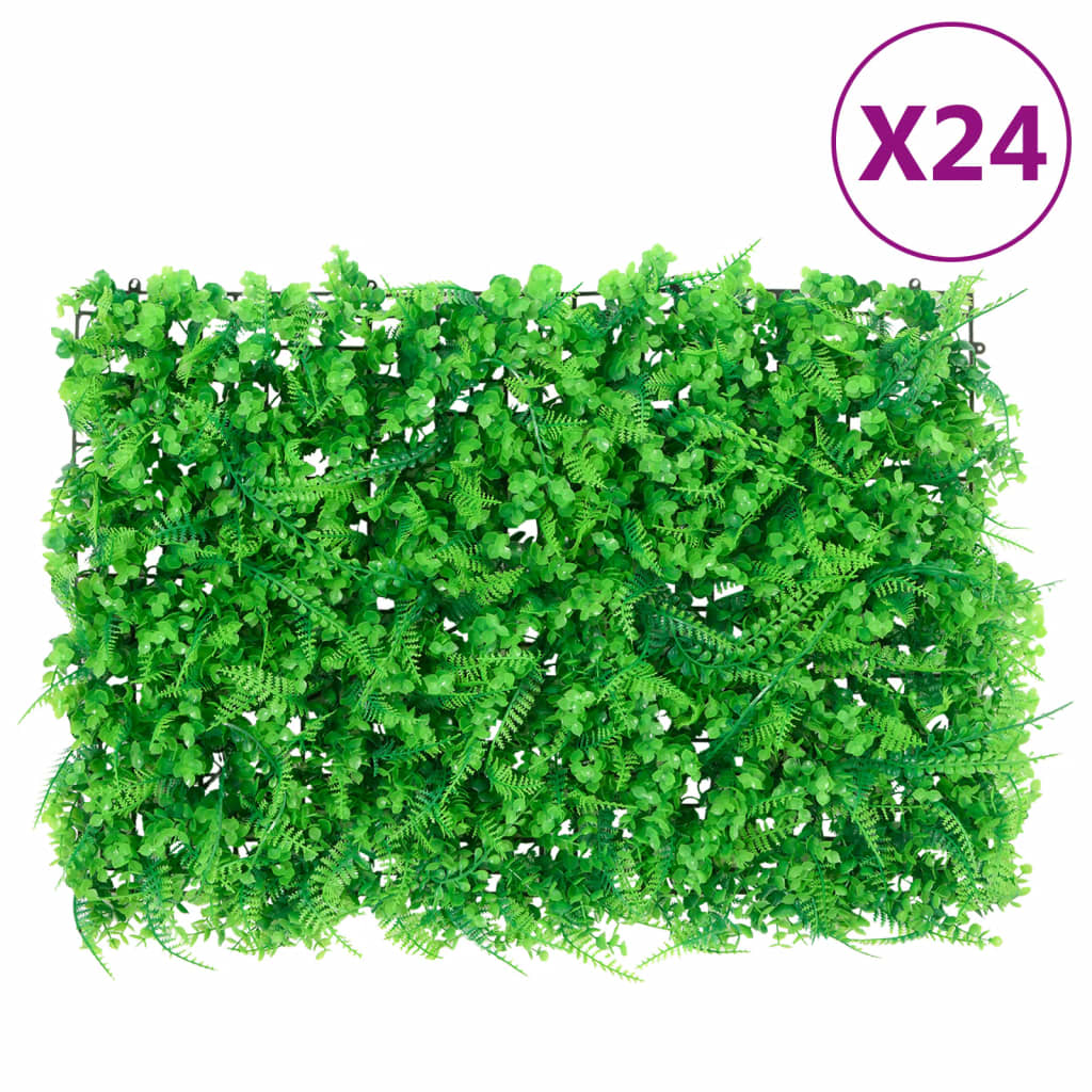 vidaXL Umelý plot z listov papradia 24 ks zelený 40x60 cm
