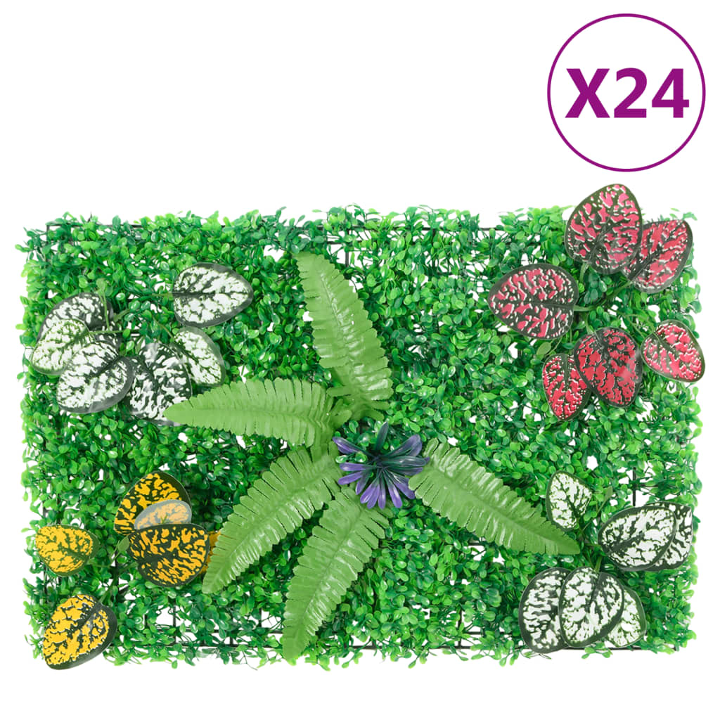 vidaXL Umelý plot z rastlín 24 ks zelený 40x60 cm