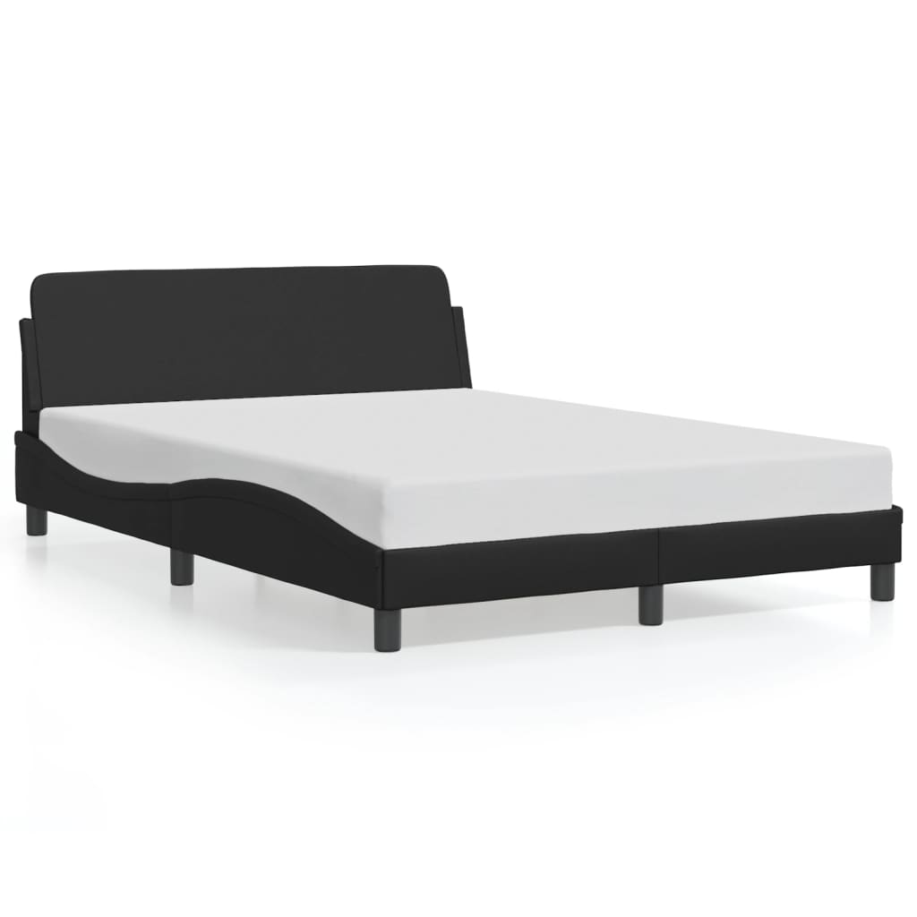 vidaXL Posteľný rám s čelom čierny 140x190 cm umelá koža