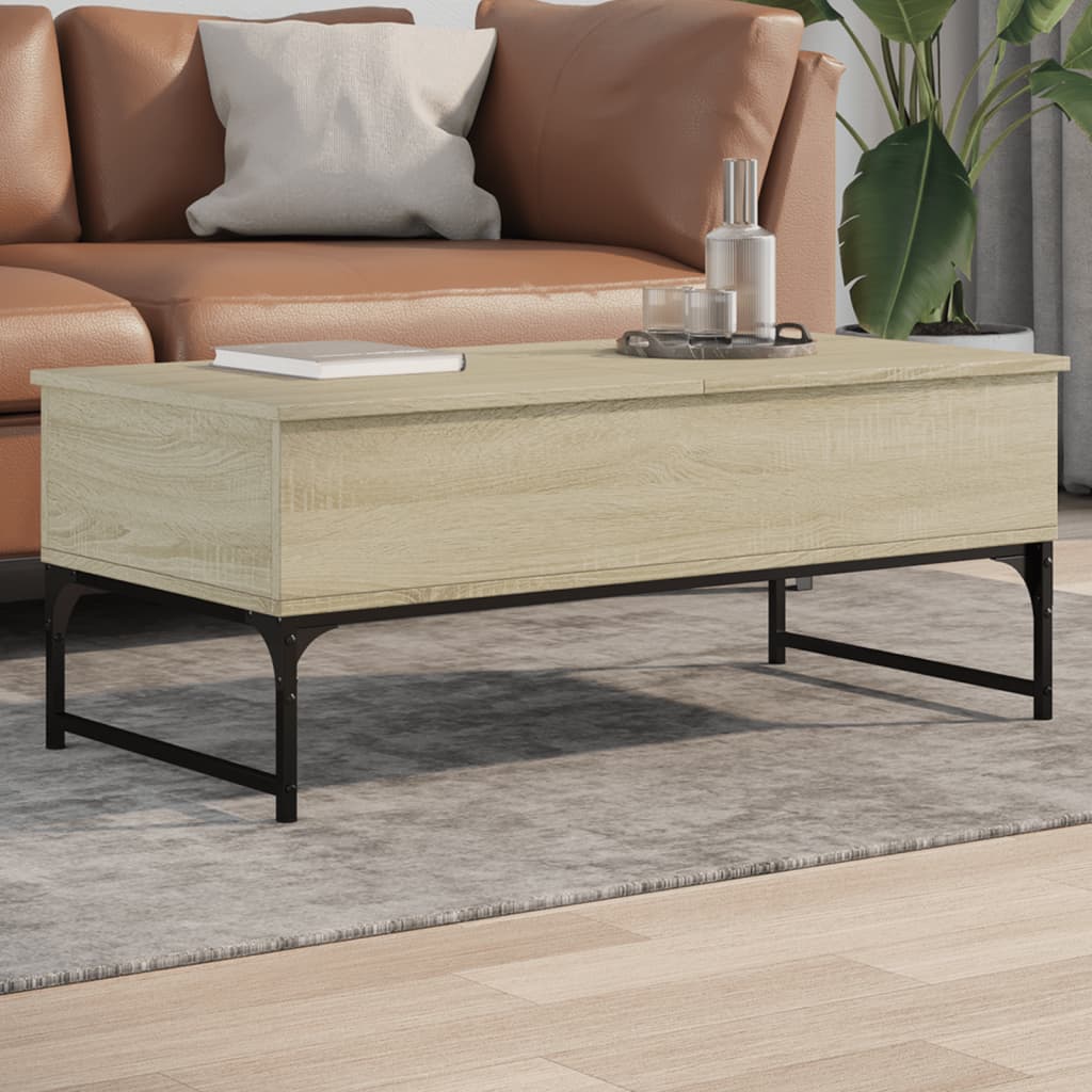 vidaXL Konferenčný stolík sivá sonoma 100x50x40cm kompozitné drevo kov