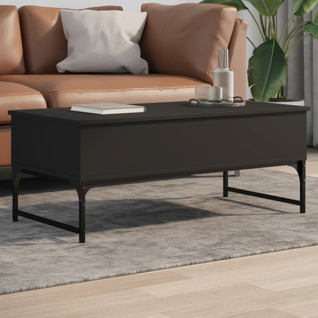 vidaXL Konferenčný stolík čierny 100x50x40 cm kompozitné drevo a kov