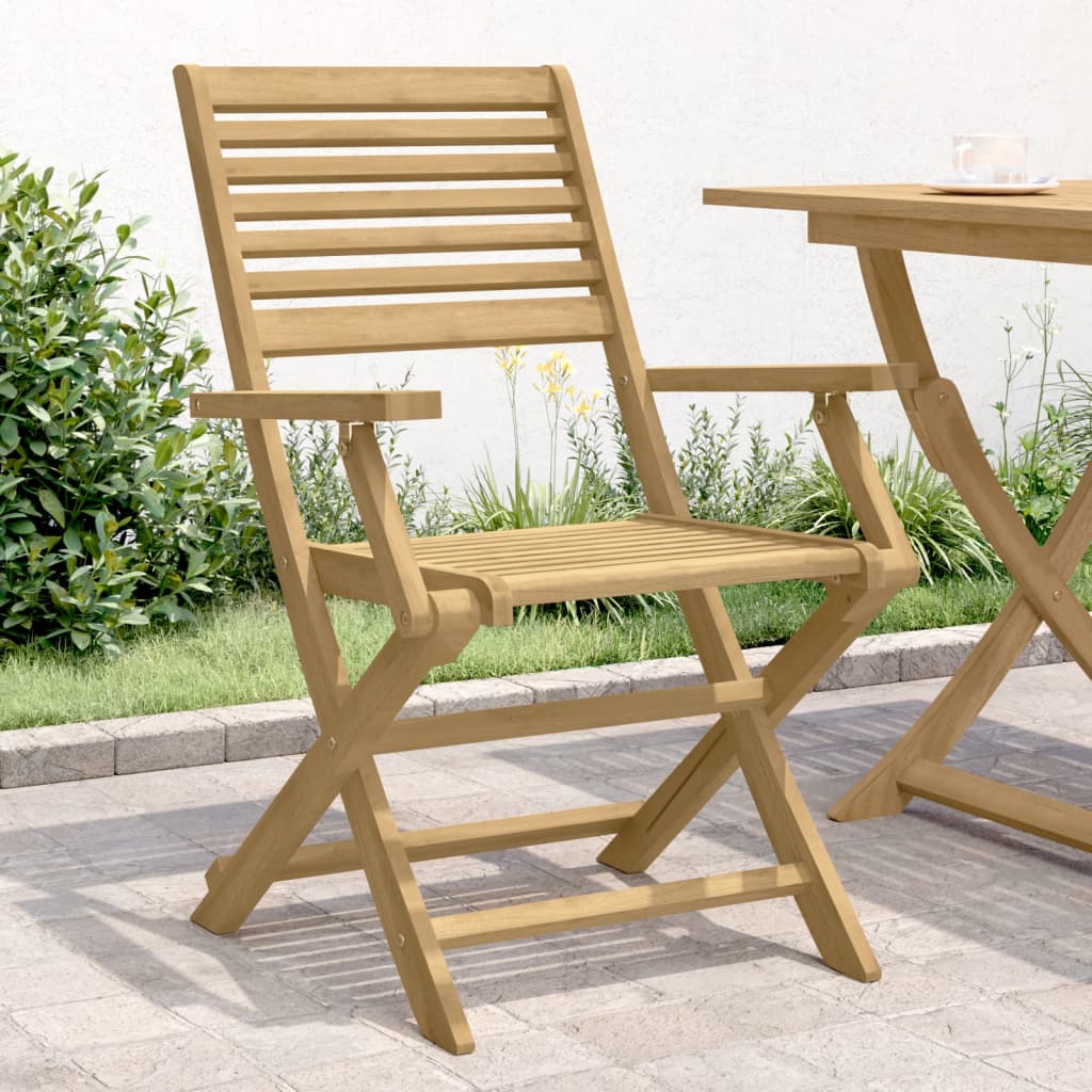 vidaXL Skladacie záhr. stoličky 2 ks 54,5x61,5x86,5 cm akáciový masív