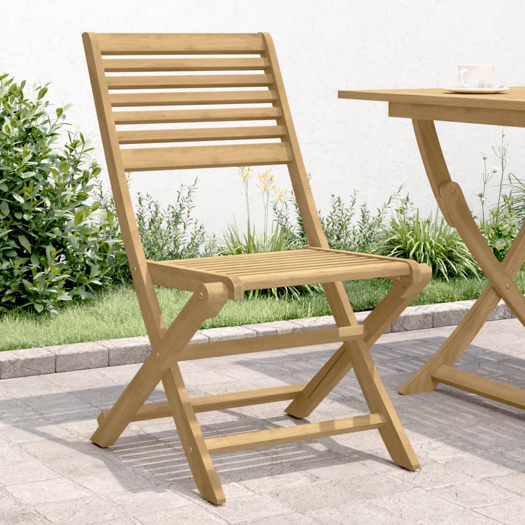 vidaXL Skladacie záhradné stoličky 4 ks 48,5x61,5x87 cm akáciový masív