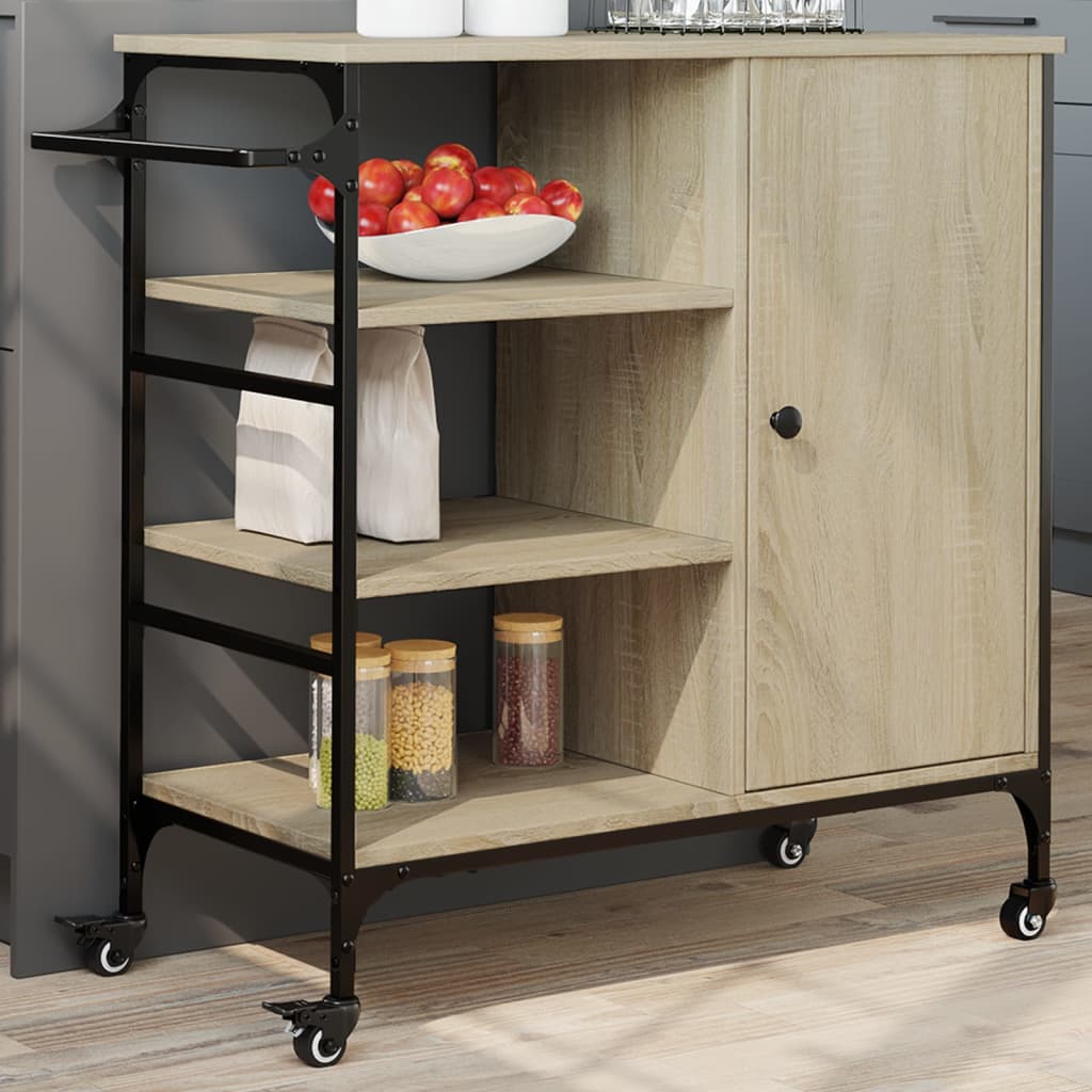 vidaXL Kuchynský vozík dub sonoma 87,5x38,5x84,5 cm kompozitné drevo
