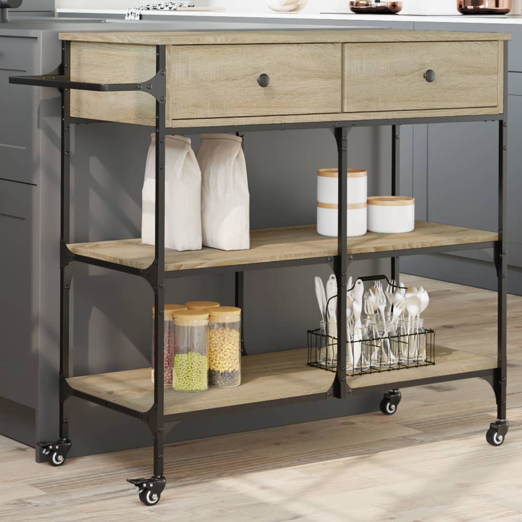 vidaXL Kuchynský vozík dub sonoma 105x42x95 cm kompozitné drevo