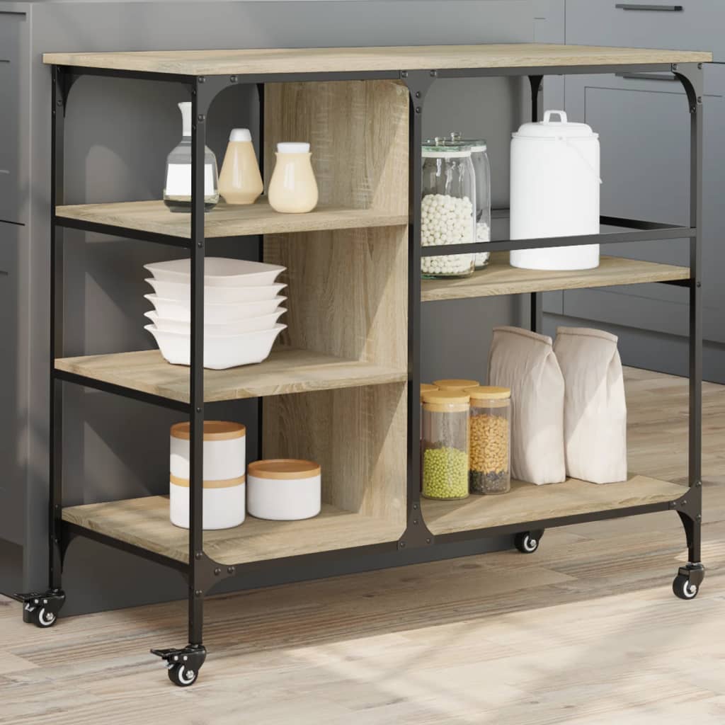 vidaXL Kuchynský vozík dub sonoma 100x45x89,5 cm kompozitné drevo