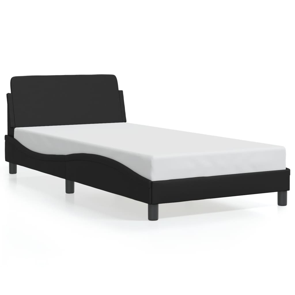 vidaXL Posteľný rám s čelom čierny 100x200 cm umelá koža