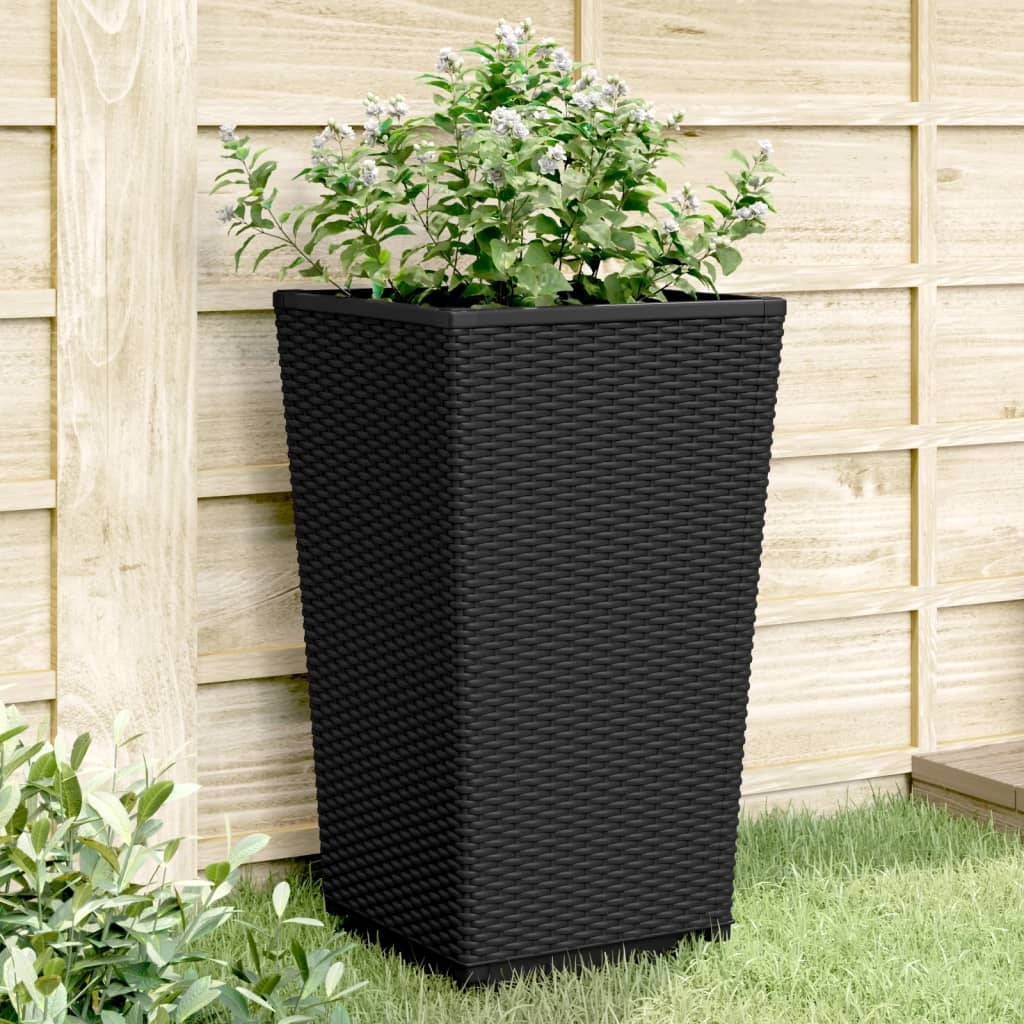 vidaXL Záhradné kvetináče 2 ks, čierne 32,5x32,5x57 cm, PP