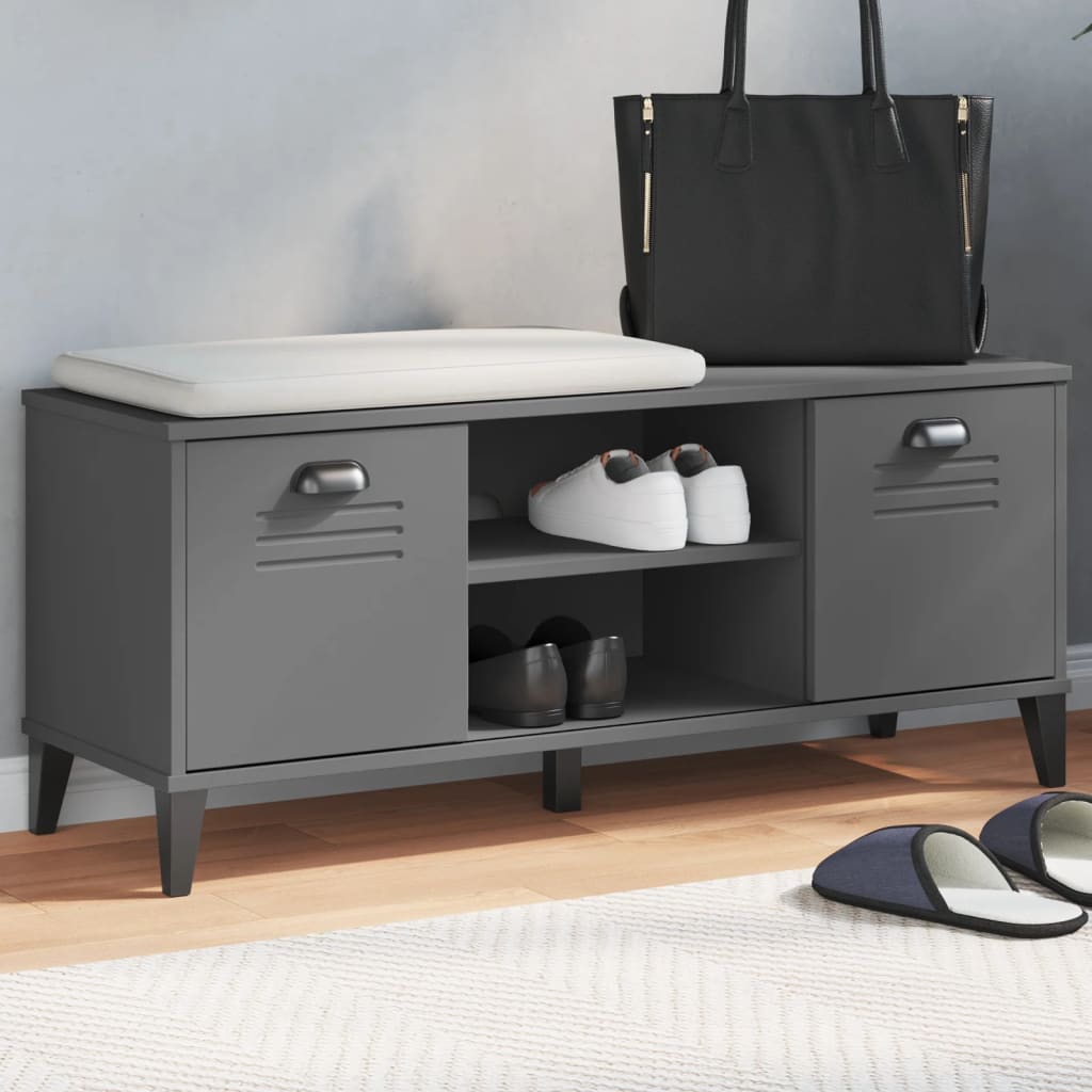 vidaXL Lavica na topánky VIKEN, antracit 106x35x45cm, kompozitné drevo