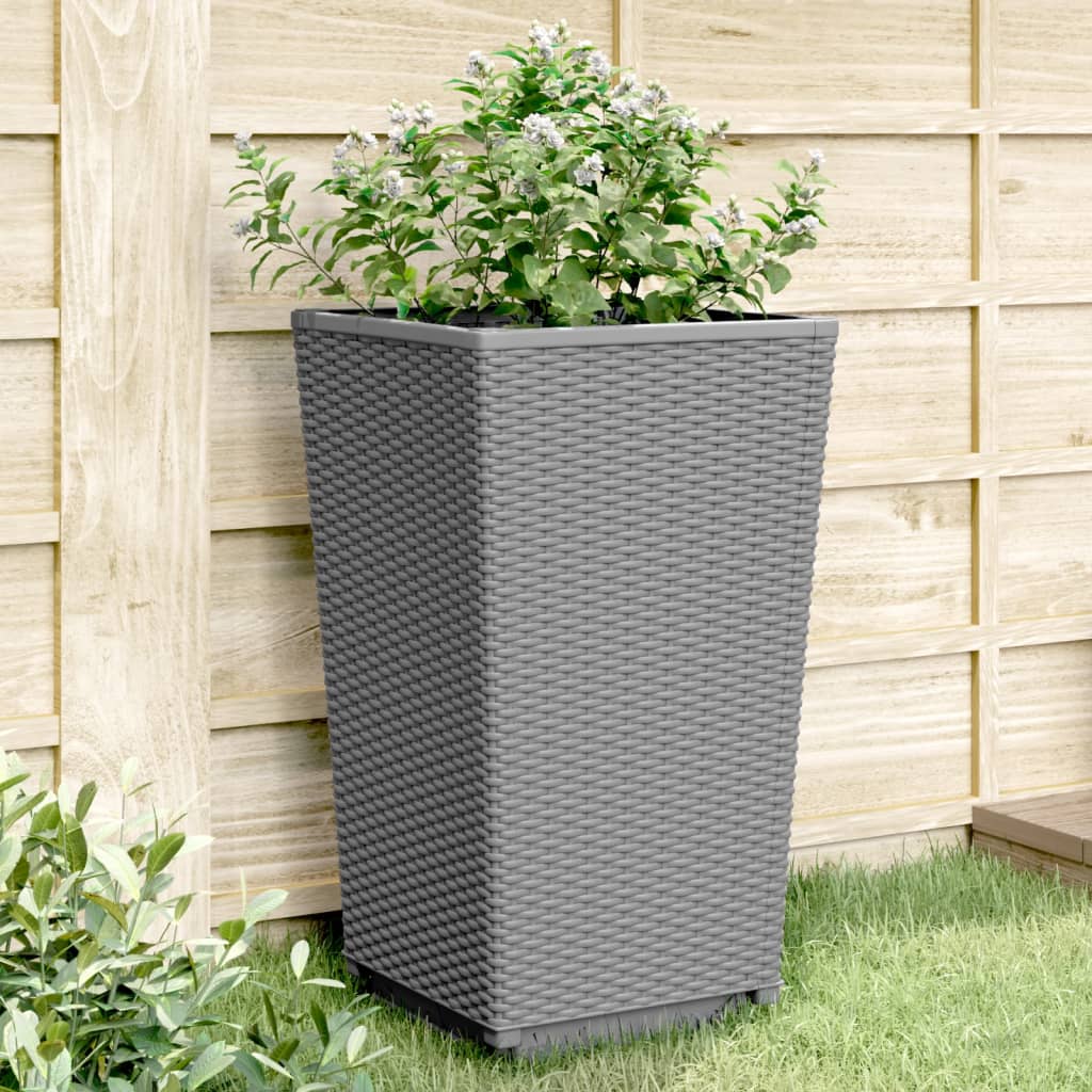 vidaXL Záhradné kvetináče 2 ks, svetlosivé 32,5x32,5x57 cm, PP