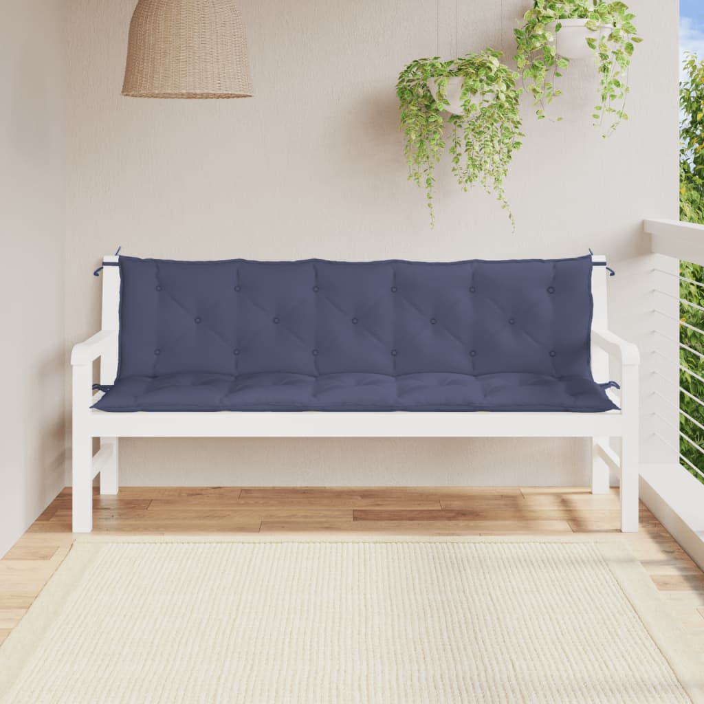 vidaXL Podložky na záhradnú lavičku 2 ks námornícka modrá 180x50x7 cm