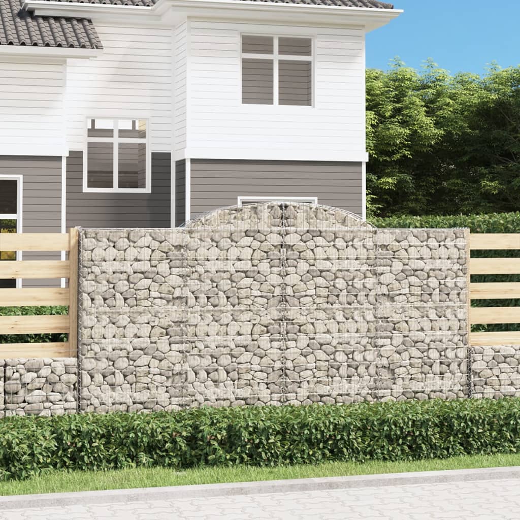 vidaXL Oblúkové gabiónové koše 15 ks 300x50x160/180cm pozink. železo